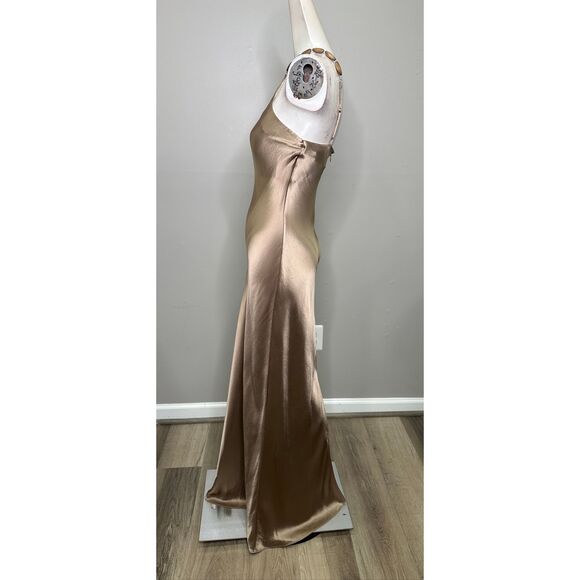 STAUD Cadence embellished satin maxi dress In Gold US 2 $600 - Picture 9 of 12